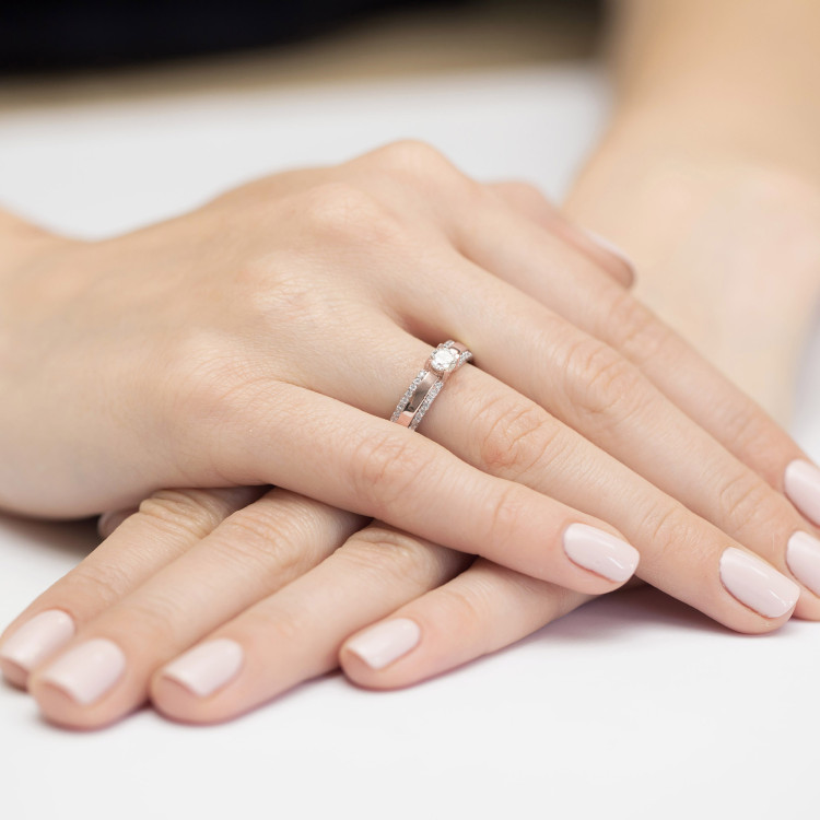 Pierścionek W0356 Diament 0,25ct różowe złoto