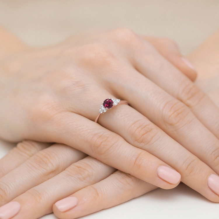 Pierścionek PV-181 Rodolit 0,60ct różowe złoto