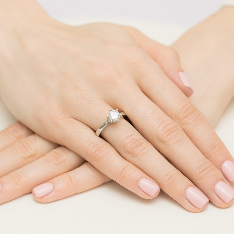 Pierścionek W0482 Diament 1,00ct białe złoto