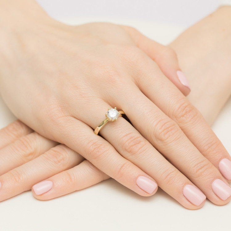 Pierścionek W0482 Diament 1,00ct żółte złoto