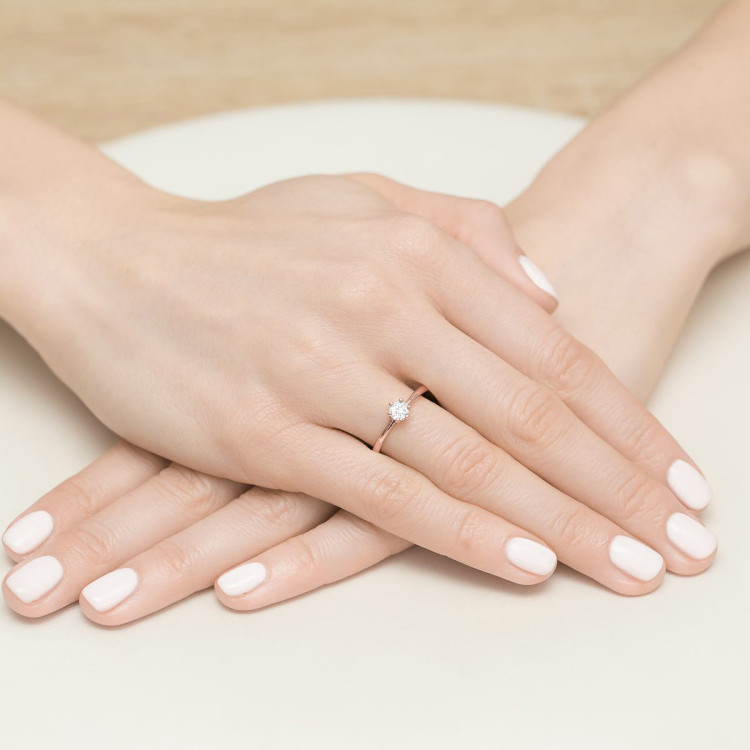 Pierścionek PV-227 Diament 0,30ct różowe złoto