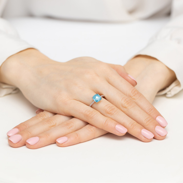 Pierścionek W0511 Topaz Swiss 2,07ct różowe złoto
