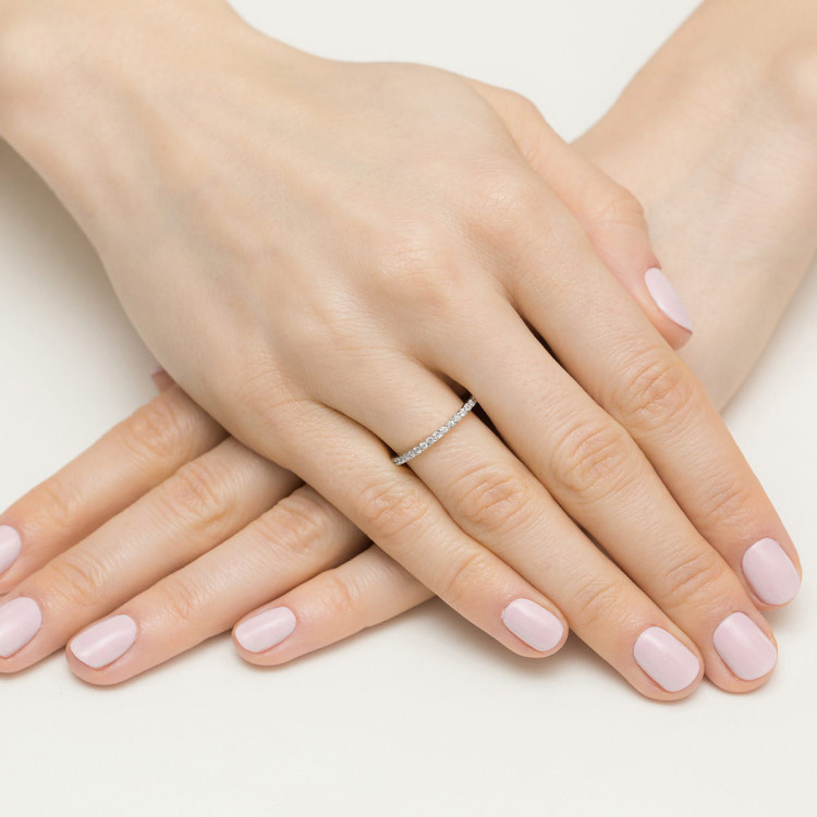 Pierścionek z diamentami 0,181ct białe złoto W0531