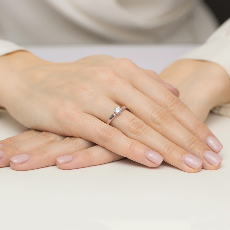 Pierścionek W0562 Diament 0,25ct różowe złoto