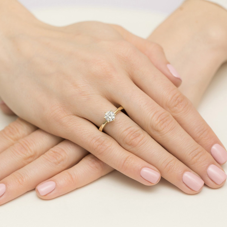 Pierścionek W0563 Diament 0,70ct żółte złoto
