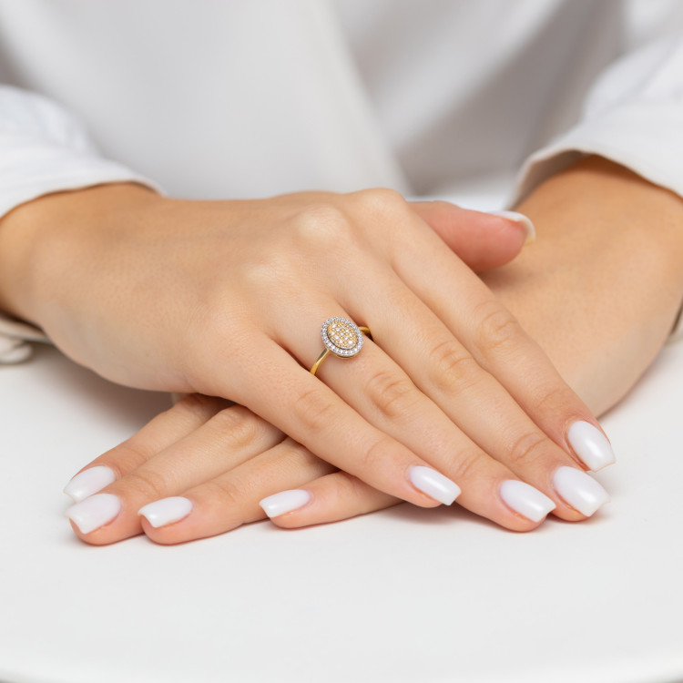 Pierścionek z diamentami 0,20ct żółte złoto W0570