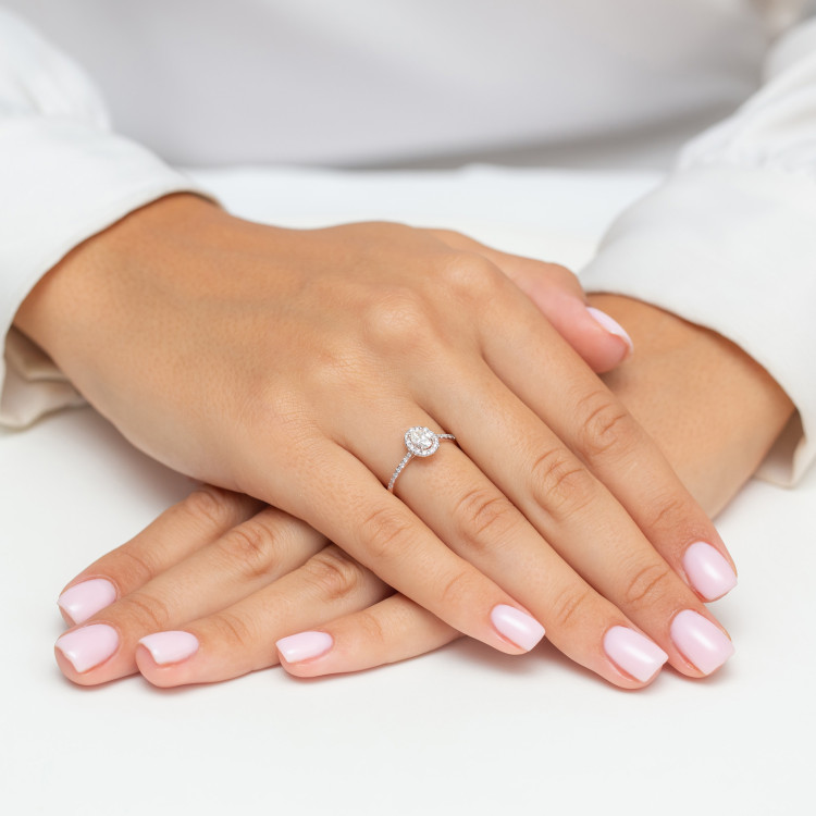 Pierścionek Diament 0,47ct różowe złoto W0584