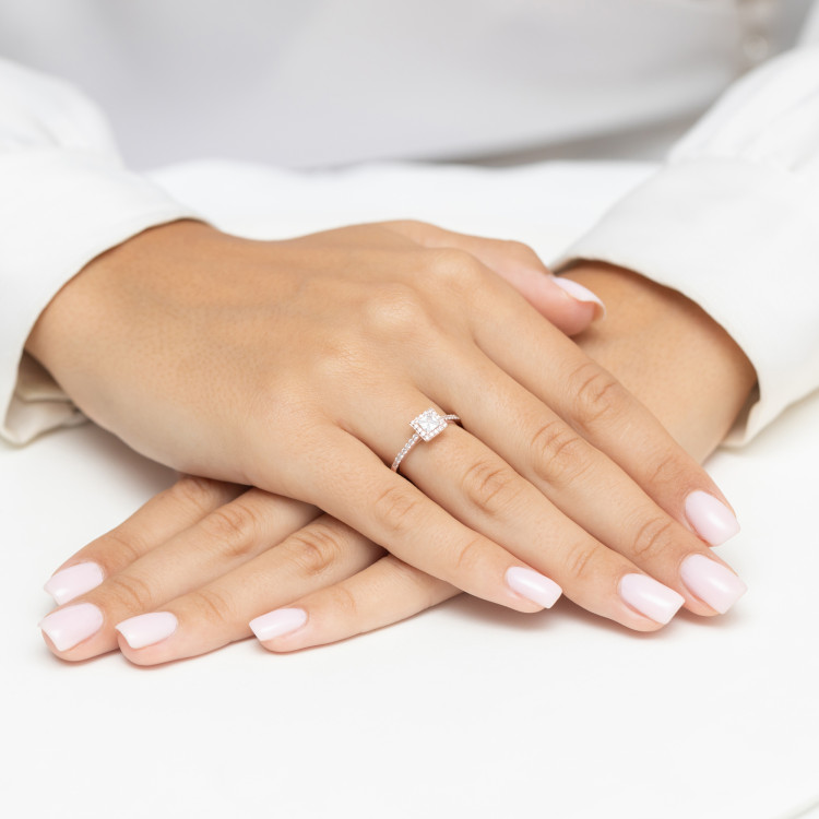 Pierścionek Diament 0,50ct różowe złoto W0591
