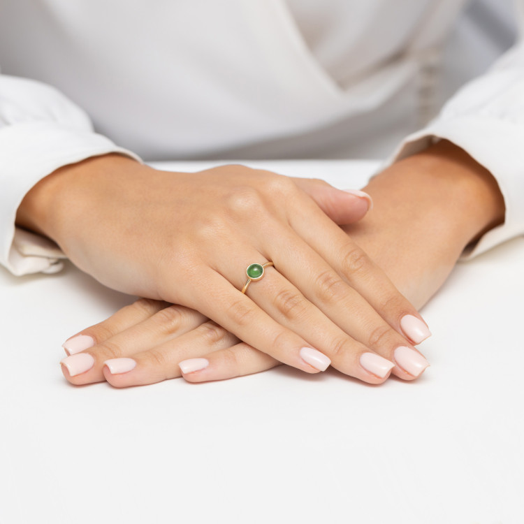 Pierścionek W0598 Zielony Turmalin 1,00ct żółte złoto