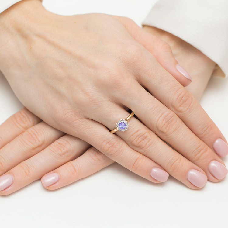 Pierścionek Tanzanit 0,603ct żółte złoto W0622