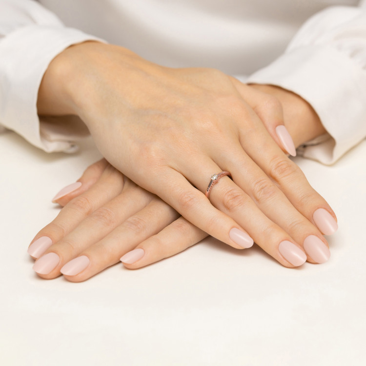 Pierścionek W0630 Diament 0,03ct różowe złoto