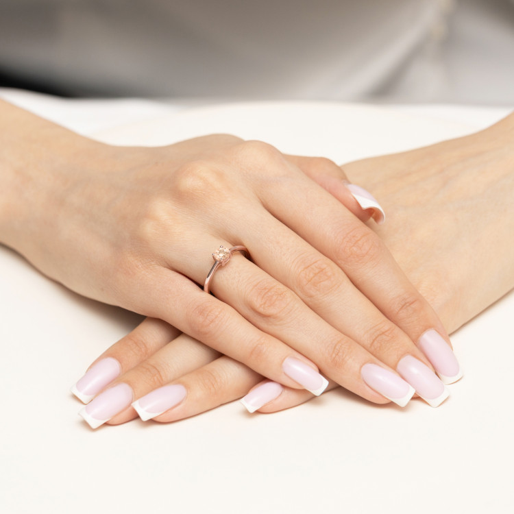 Pierścionek W0656 Morganit 0,40ct różowe złoto