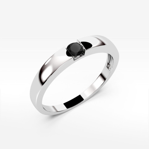 Pierścionek PV-244 Czarny Diament 0,12ct białe złoto