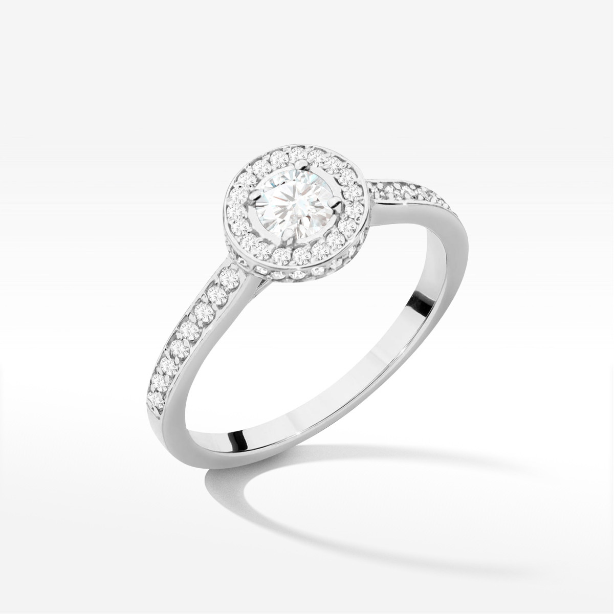 Pierścionek z białego złota z diamentami  - próba 585 0,50CT w0559.B3.DIW.01