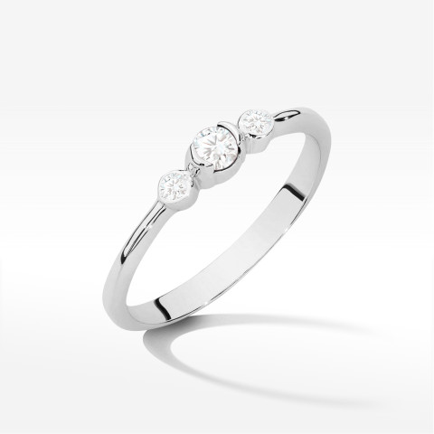 Pierścionek z białego złota z diamentami - próba 585 0,20CT w0620.B3.DIW.01