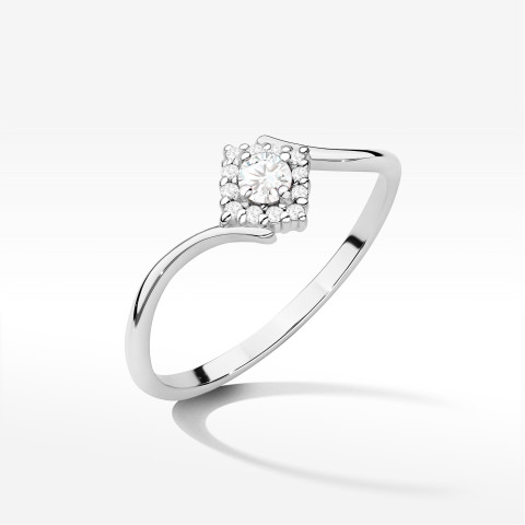 Pierścionek z białego złota z diamentami - próba 585 0,20CT w0702.B3.DIW.01