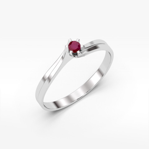 Pierścionek z białego złota z rubinem - próba 585 0,15CT PV-039.B3.RUR.01