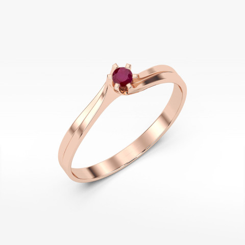 Pierścionek z różowego złota z rubinem - próba 585 0,15CT PV-039.R3.RUR.01
