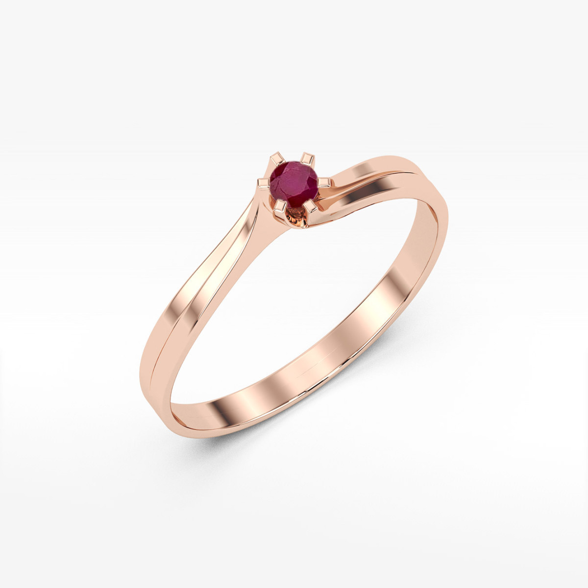 Pierścionek z różowego złota z rubinem - próba 585 0,15CT PV-039.R3.RUR.01