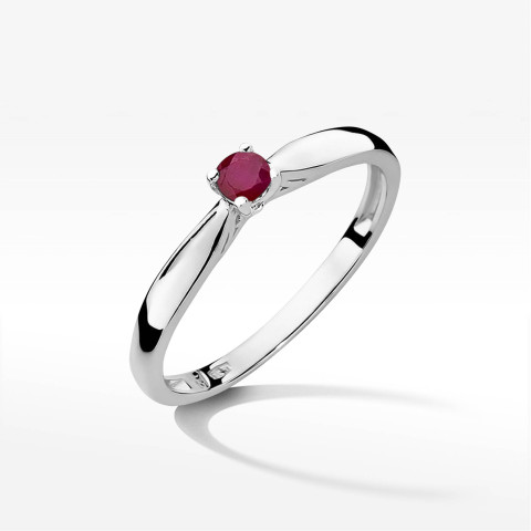Pierścionek z białego złota z rubinem - próba 585 0,15CT PV-264.B3.RUR.01