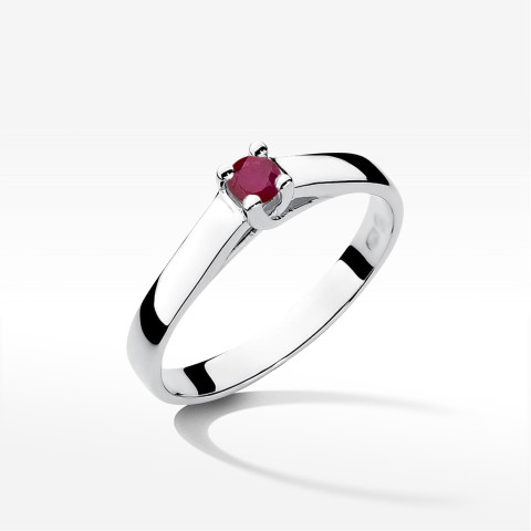 Pierścionek z białego złota z rubinem - próba 585 0,15CT w0070.B3.RUR.01