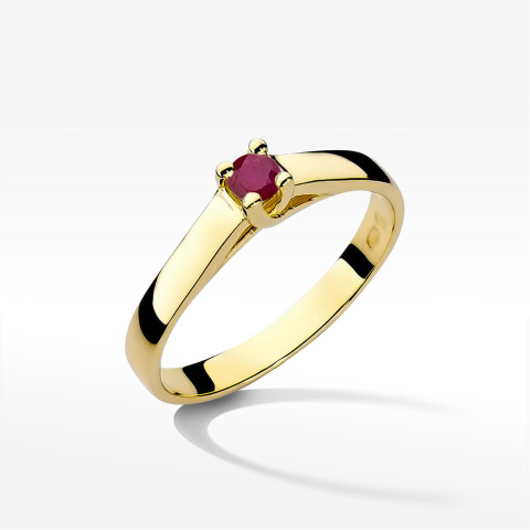 Pierścionek z żółtego złota z rubinem - próba 585 0,15CT w0070.Z3.RUR.01