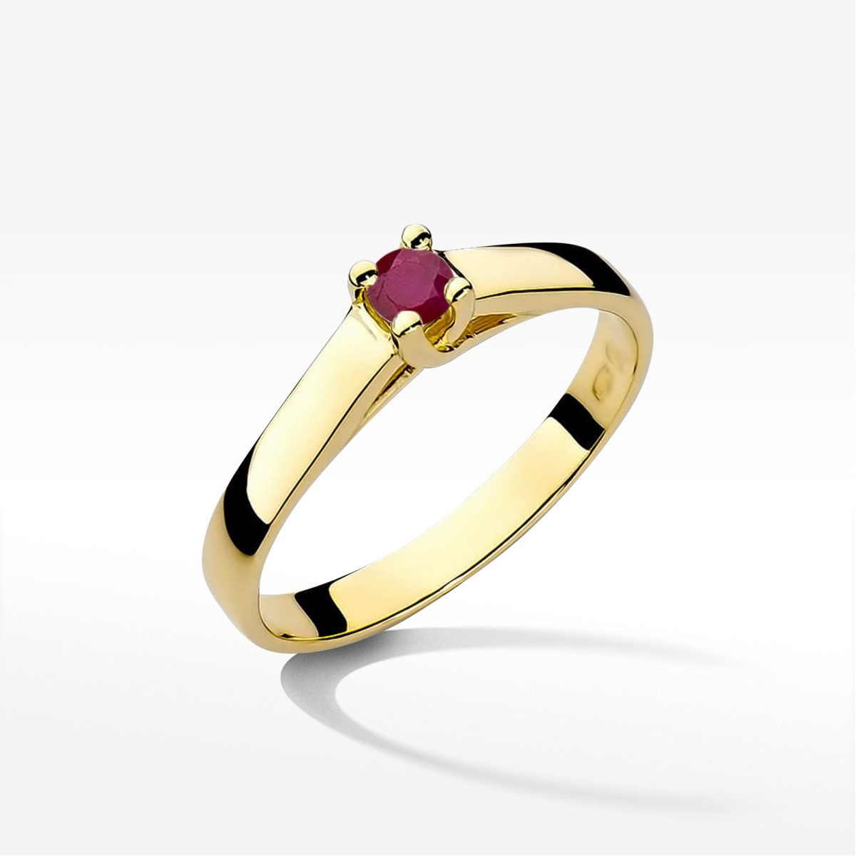 Pierścionek z żółtego złota z rubinem - próba 585 0,15CT w0070.Z3.RUR.01