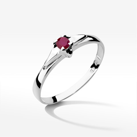 Pierścionek z białego złota z rubinem - próba 585 0,15CT w0088.B3.RUR.01