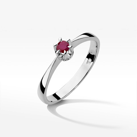 Pierścionek z białego złota z rubinem - próba 585 0,15CT w0111.B3.RUR.01
