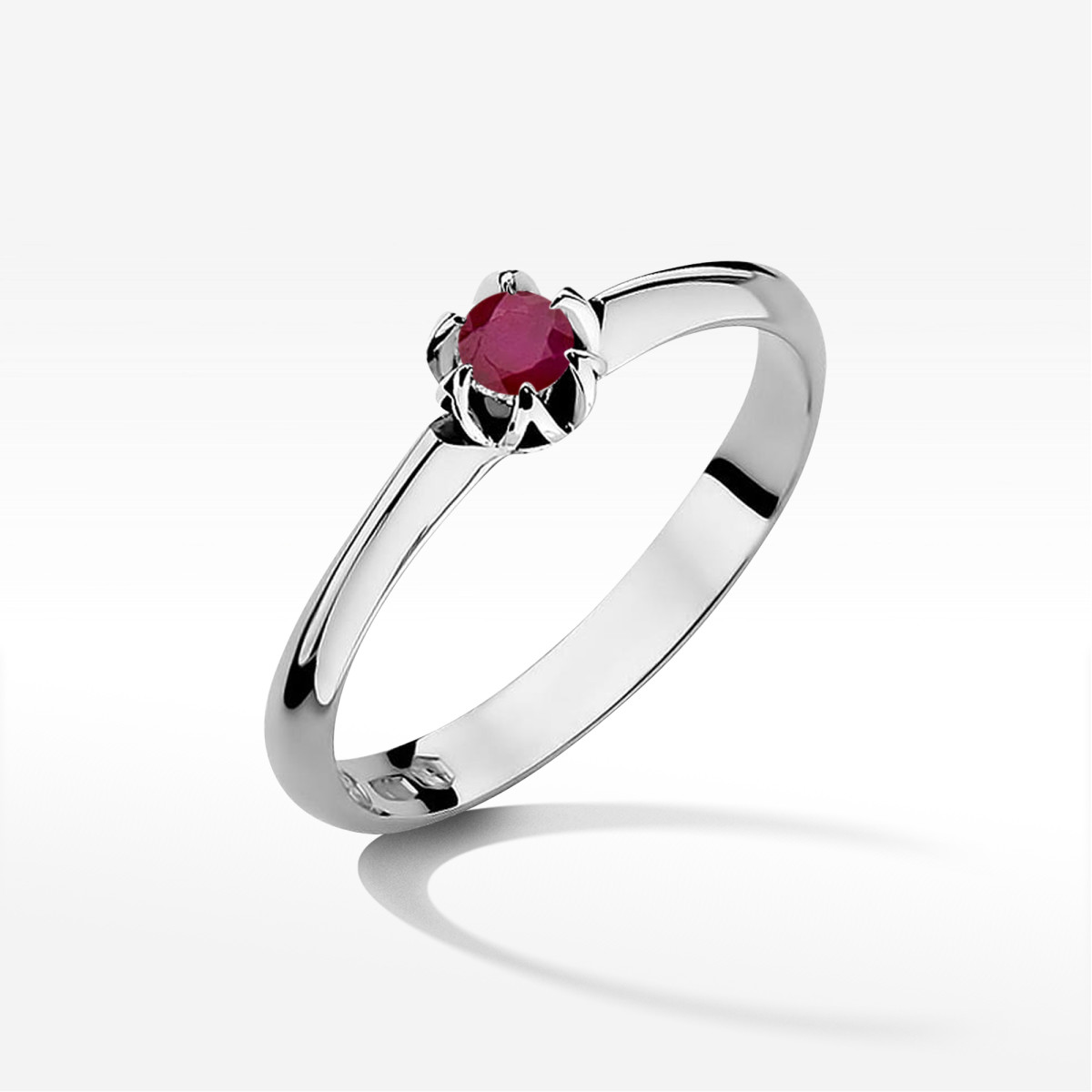 Pierścionek z białego złota z rubinem - próba 585 0,15CT w0134.B3.RUR.01