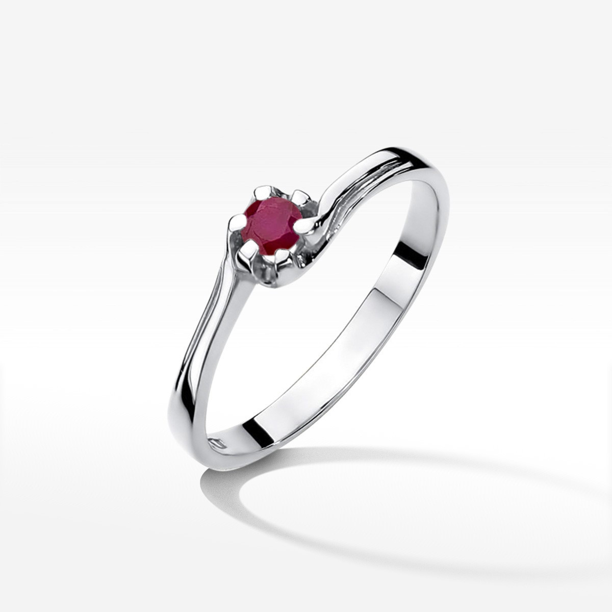 Pierścionek z białego złota z rubinem - próba 585 0,15CT w0163.B3.RUR.01