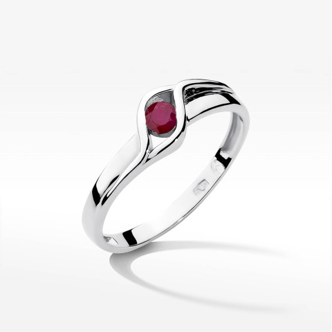 Pierścionek z białego złota z rubinem - próba 585 0,15CT w0178.B3.RUR.01