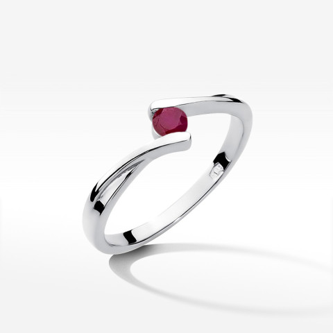 Pierścionek z białego złota z rubinem - próba 585 0,15CT w0180.B3.RUR.01