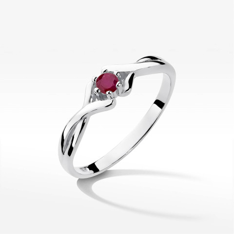Pierścionek z białego złota z rubinem - próba 585 0,15CT PV-123.B3.RUR.01