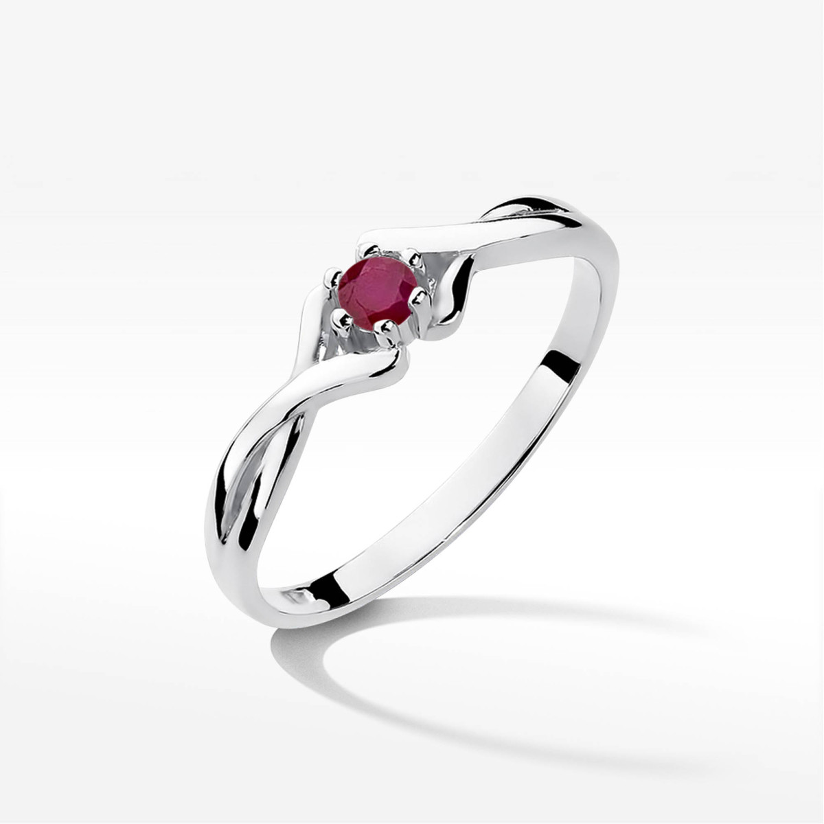 Pierścionek z białego złota z rubinem - próba 585 0,15CT PV-123.B3.RUR.01