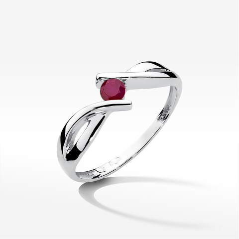 Pierścionek z białego złota z rubinem - próba 585 0,15CT w0191.B3.RUR.01