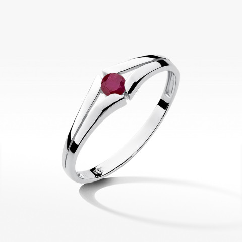 Pierścionek z białego złota z rubinem - próba 585 0,15CT w0207.B3.RUR.01