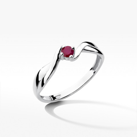 Pierścionek z białego złota z rubinem - próba 585 0,15CT w0208.B3.RUR.01