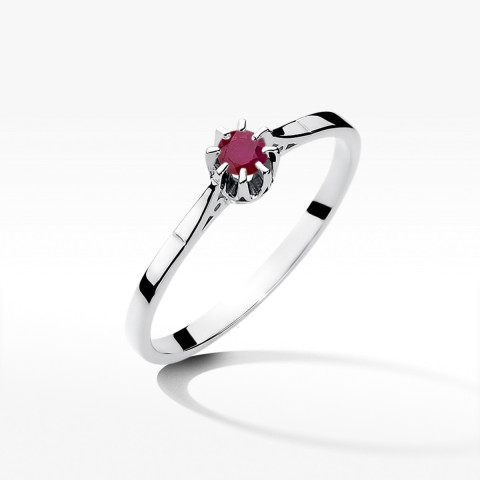 Pierścionek z białego złota z rubinem - próba 585 0,15CT w0209.B3.RUR.01