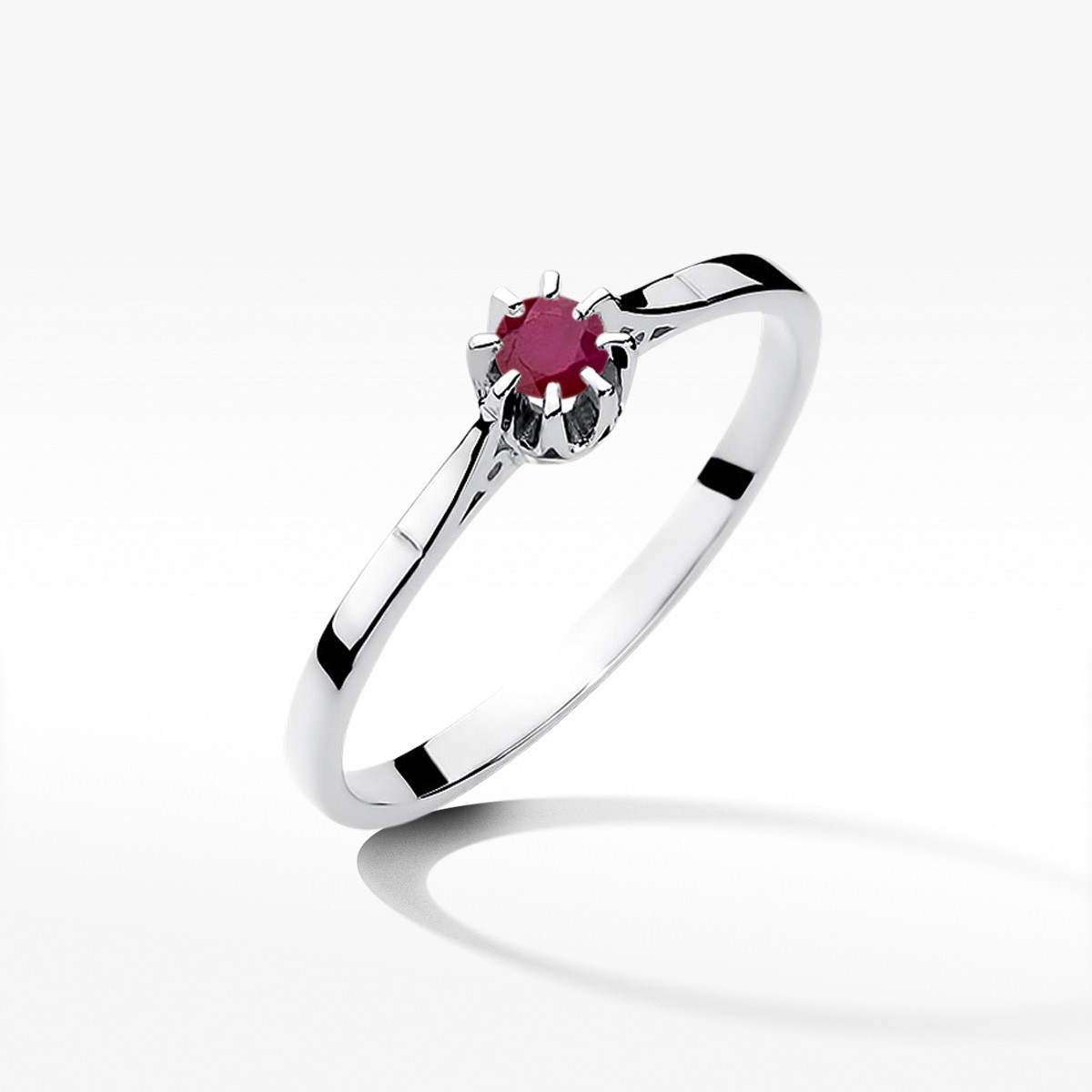 Pierścionek z białego złota z rubinem - próba 585 0,15CT w0209.B3.RUR.01