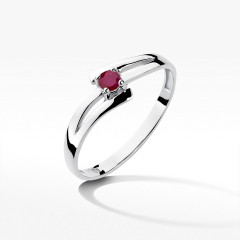 Pierścionek z białego złota z rubinem - próba 585 0,15CT w0210.B3.RUR.01