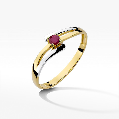 Pierścionek z żółtego złota z rubinem - próba 585 0,15CT w0210.Z3.RUR.01