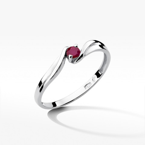 Pierścionek z białego złota z rubinem - próba 585 0,15CT w0211.B3.RUR.01