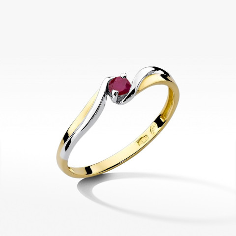 Pierścionek z żółtego złota z rubinem - próba 585 0,15CT w0211.Z3.RUR.01