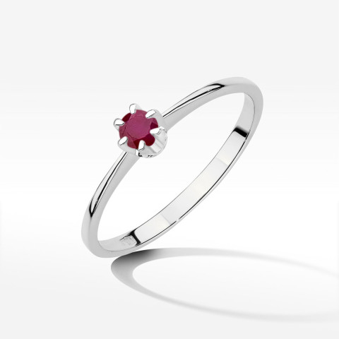 Pierścionek z białego złota z rubinem - próba 585 0,15CT w0220.B3.RUR.02