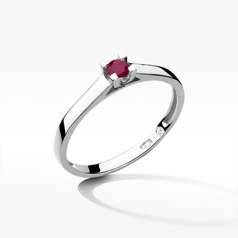 Pierścionek z białego złota z rubinem - próba 585 0,15CT w0221.B3.RUR.02