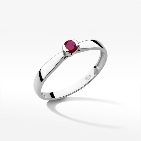 Pierścionek z białego złota z rubinem - próba 585 0,15CT w0223.B3.RUR.02