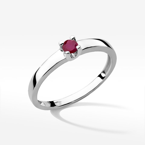 Pierścionek z białego złota z rubinem - próba 585 0,15CT w0225.B3.RUR.02
