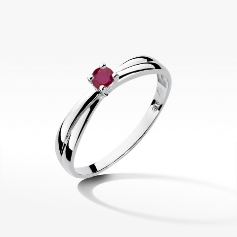 Pierścionek z białego złota z rubinem - próba 585 0,15CT w0230.B3.RUR.02