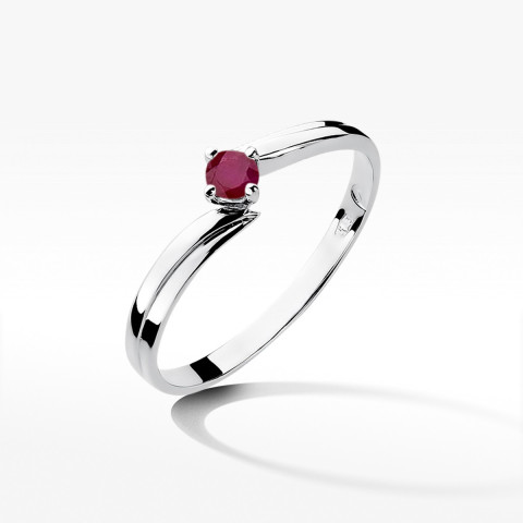 Pierścionek z białego złota z rubinem - próba 585 0,15CT w0231.B3.RUR.02